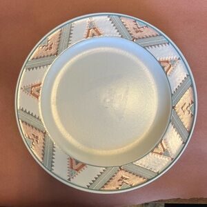 Mikasa Intaglio Geometric Patterned Ceramic Plate - 12 inches